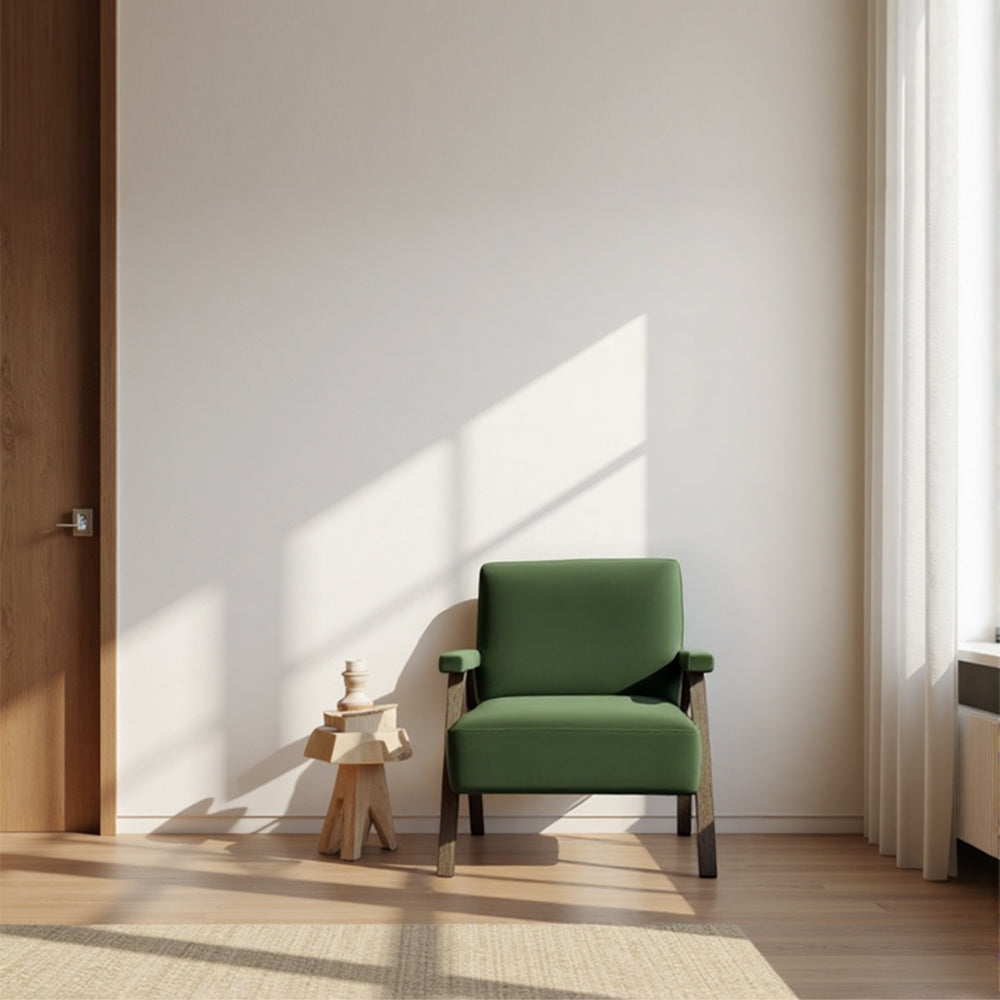 Brio Ergonomic Wood Frame Living Room Chair