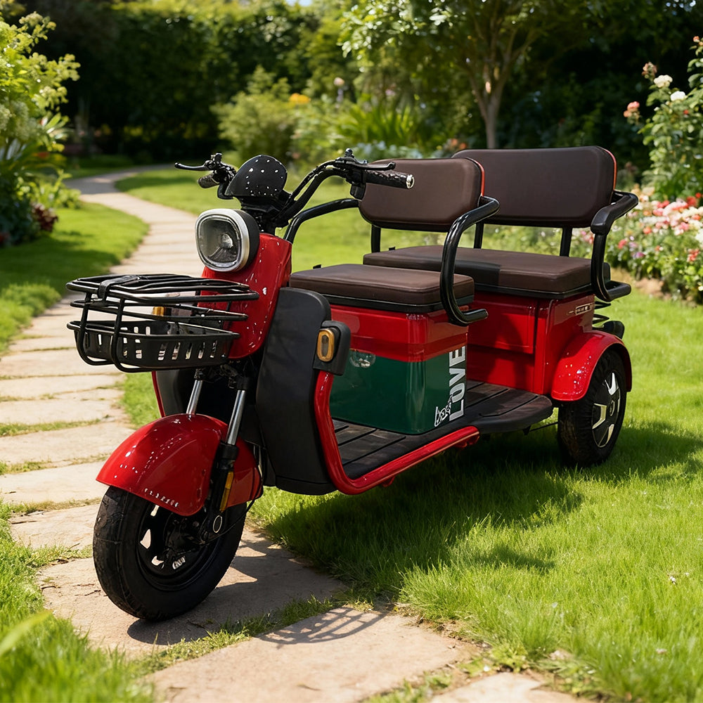 Eeeza 600W 60V 20Ah Electric Tricycle - Red