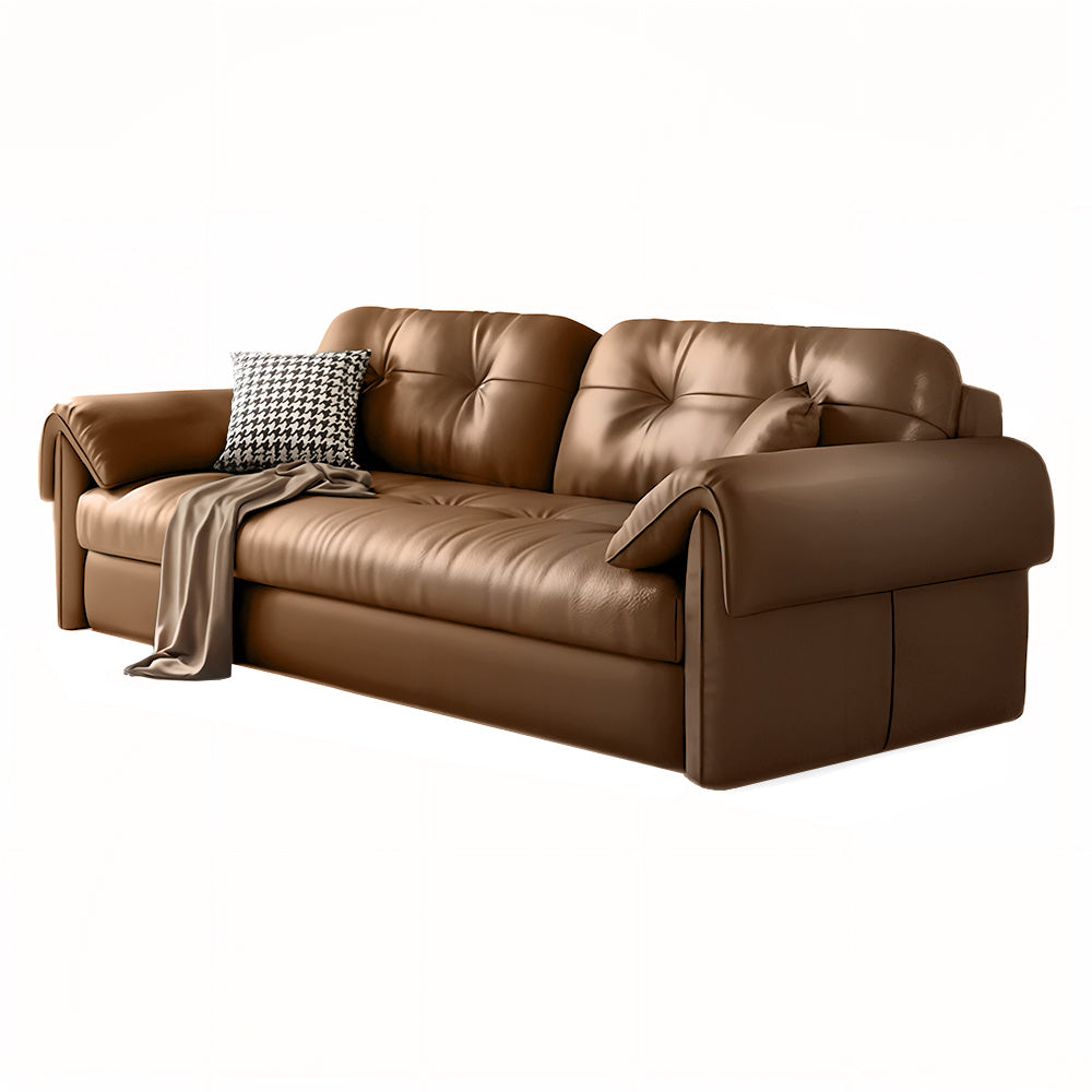 Eeeza Faux Leather Sofa Bed – Space-Saving Convertible Comfort, Vintage Nordic Style