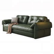 Eeeza Faux Leather Sofa Bed – Space-Saving Convertible Comfort, Vintage Nordic Style