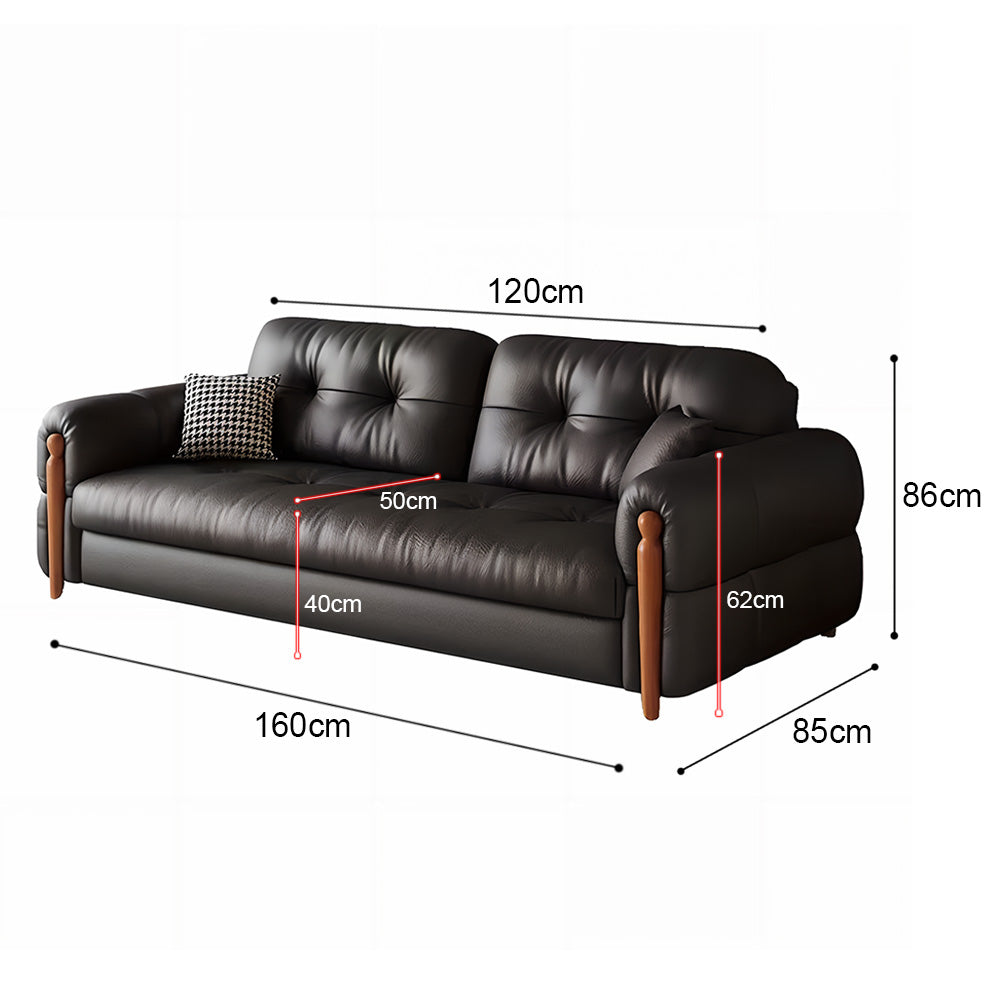 Eeeza Faux Leather Sofa Bed – Space-Saving Convertible Comfort, Vintage Nordic Style