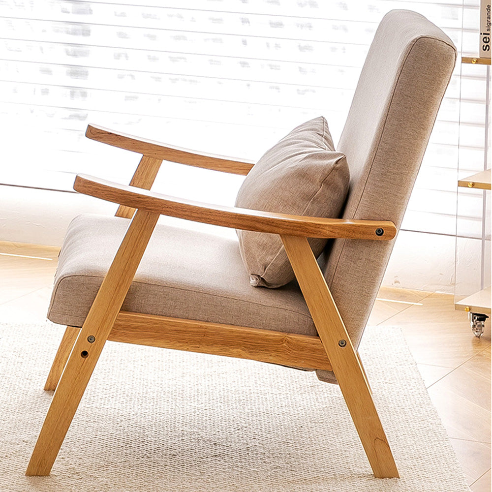 Eeeza Modern Casual Solid Wood Armchair