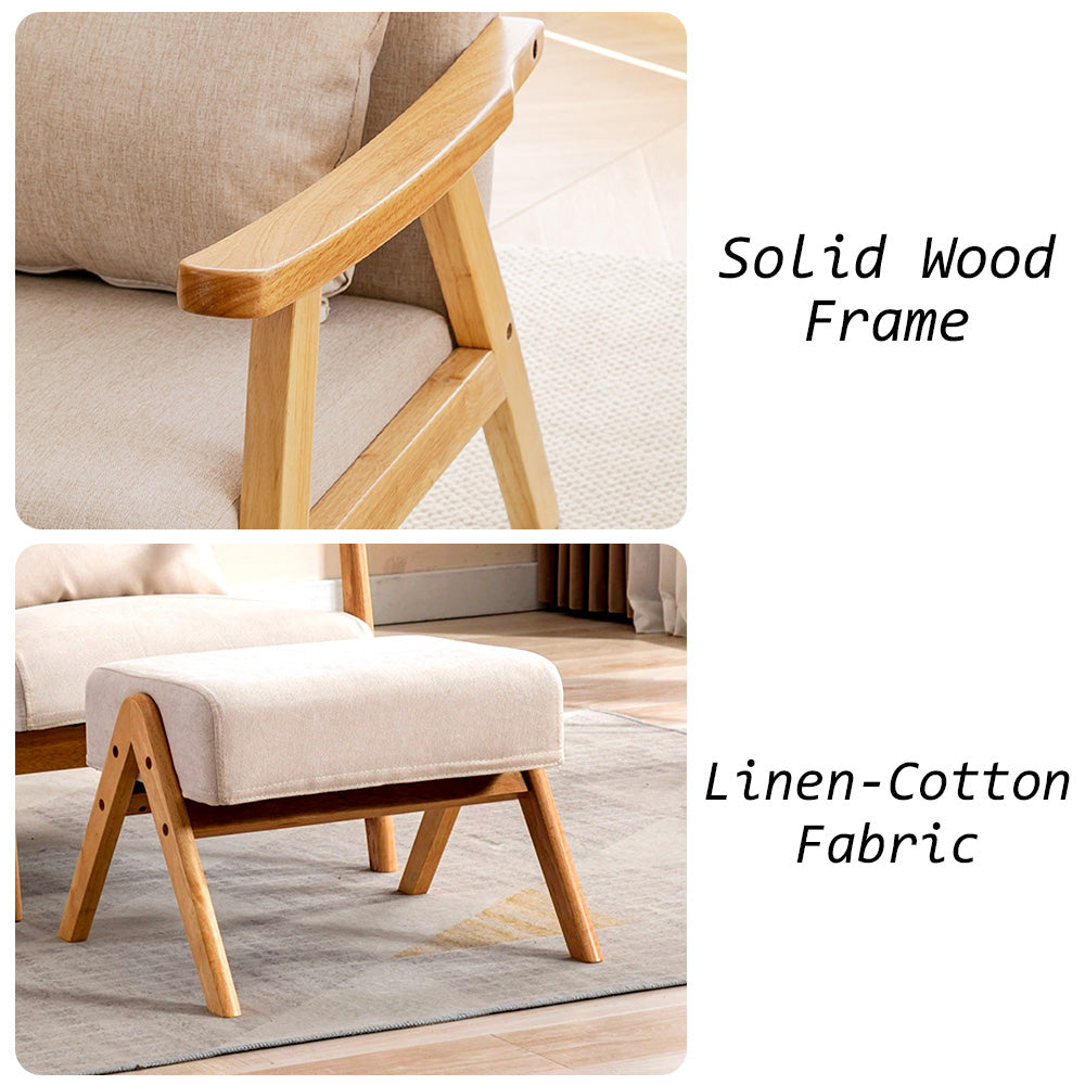 Eeeza Modern Casual Solid Wood Armchair