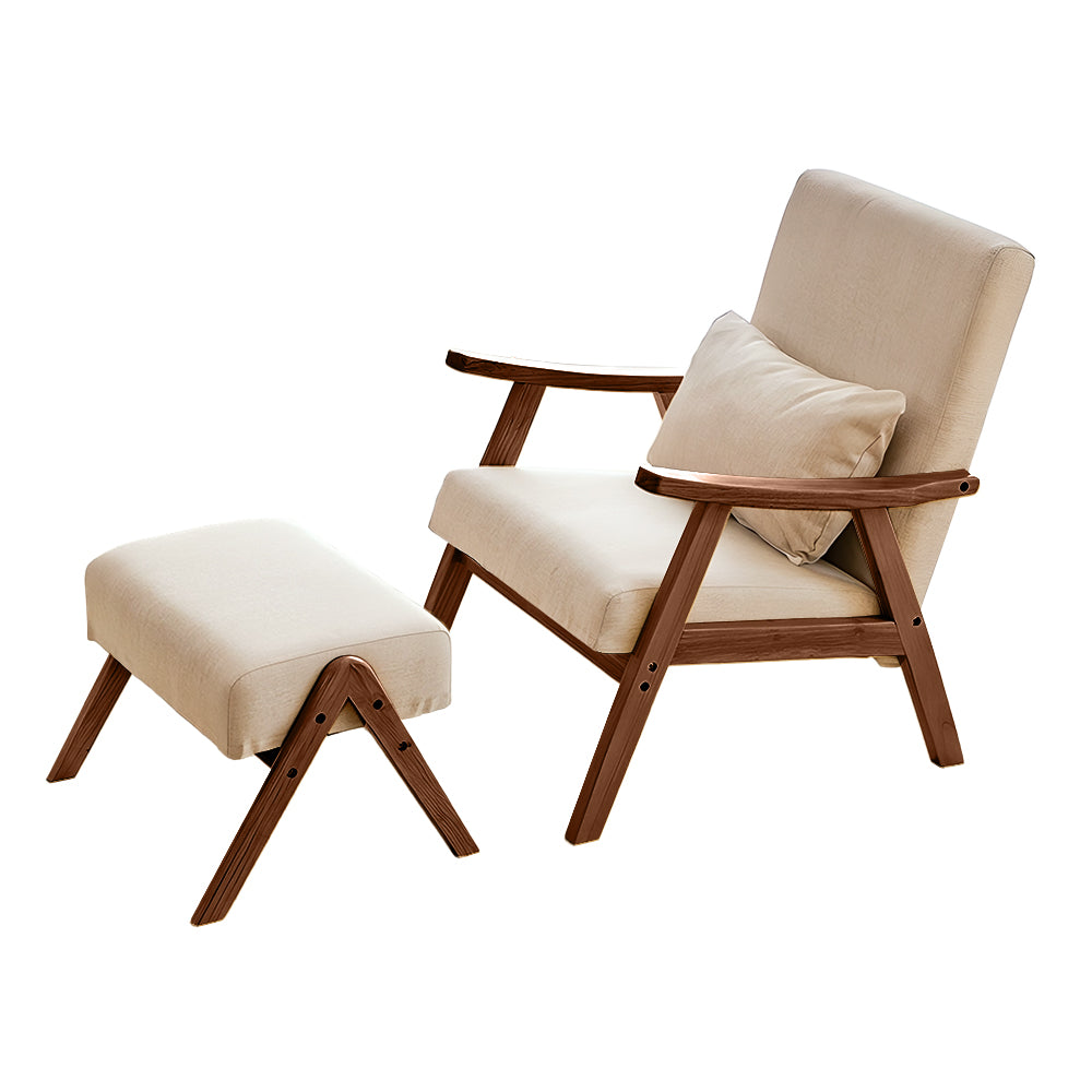 Eeeza Modern Casual Solid Wood Armchair
