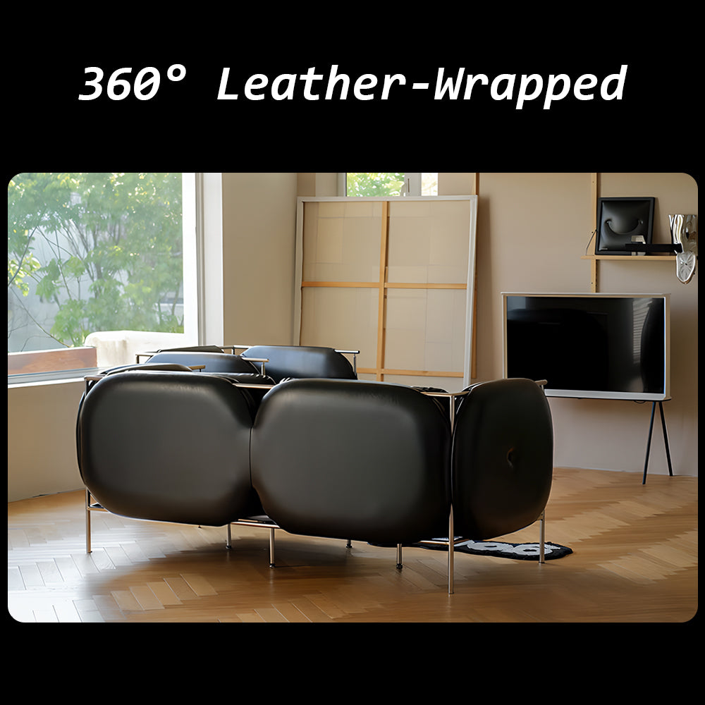 Eeeza Minimalist Office/Home Microfiber Leather Sofa
