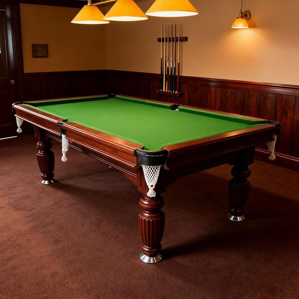 Eeeza 8FT Walnut Slate Pool Table – Classic Look with Full Accessories for Home or Lounge