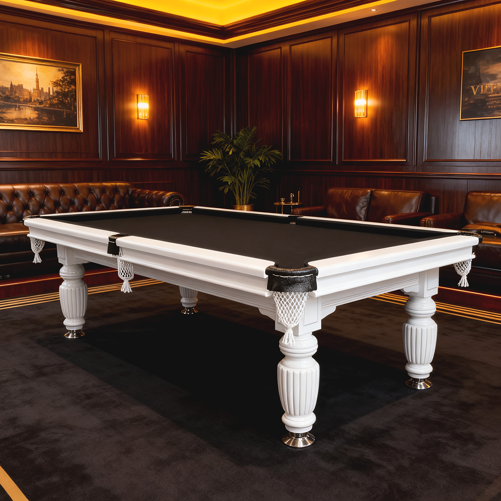 Eeeza 8FT Slate Billiard Pool Table with Full Accessories – Classic Walnut / Modern Black / Elegant White Frame