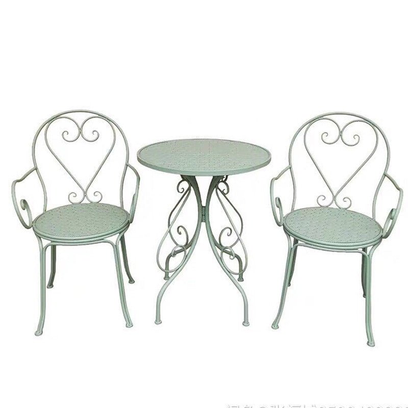 Eeeza Outdoor Iron Frame Chair With Table Set