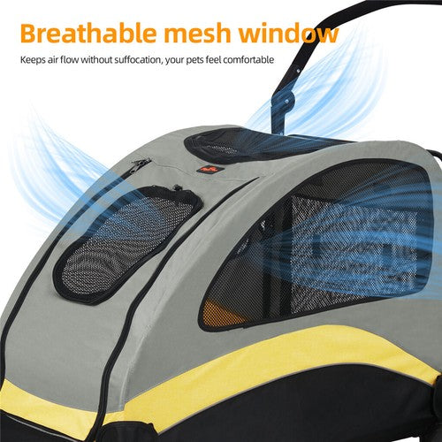 Super Shockproof Dog Stroller Foldable Pet Cart Jogger Wagon Pet Travel Carrier