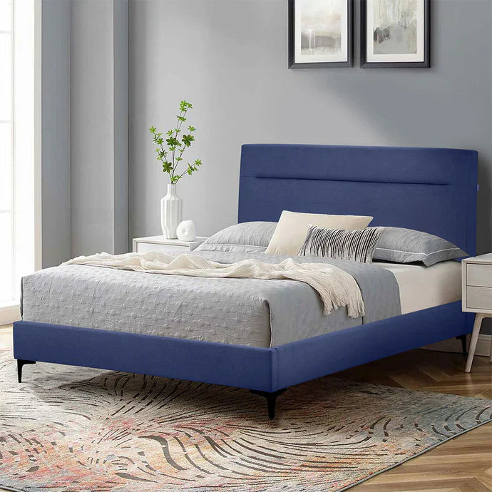 Comfort, Strength and Style: Familand Queen Size Upholstered Bed Frame in Blue