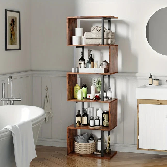 Industrial Vintage Multifunctional Storage Shelf – Strong Metal & Wood Construction