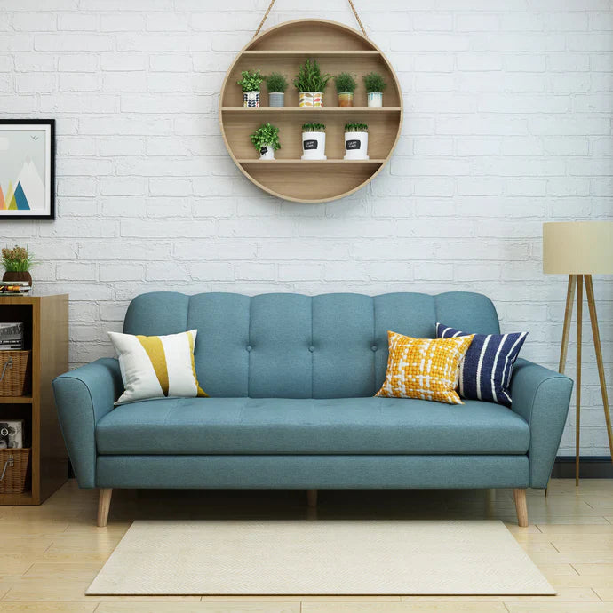 Soft Blue-Green Mid-Century Loveseat: Comfort Meets Style