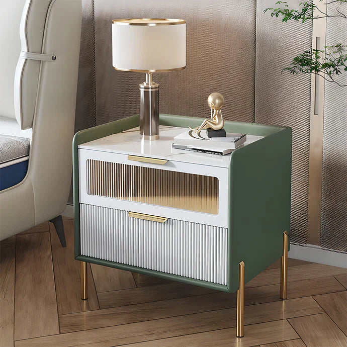 Fashionable Microfiber Leather Side Table - Sleek Form in Compact Size