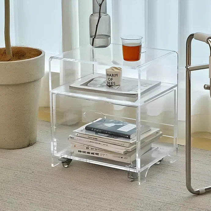Transparent Acrylic Storage Cabinet with Drawers - Visually Light, Storage-Driven