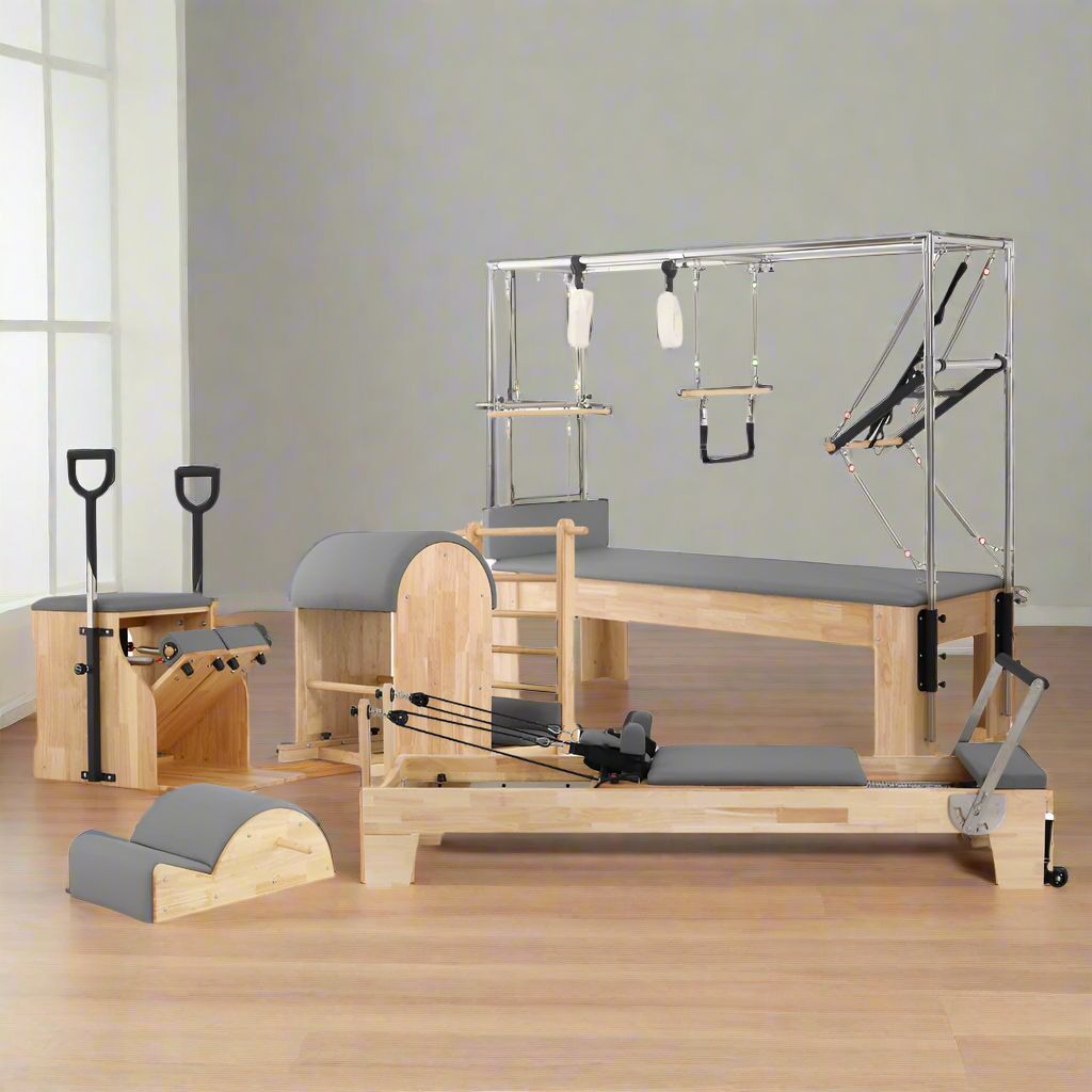 5-Piece Trapeze Table Reformer Chair Ladder Barrel Spine Corrector Pilates Machine Set, ladder barrel, and spine corrector