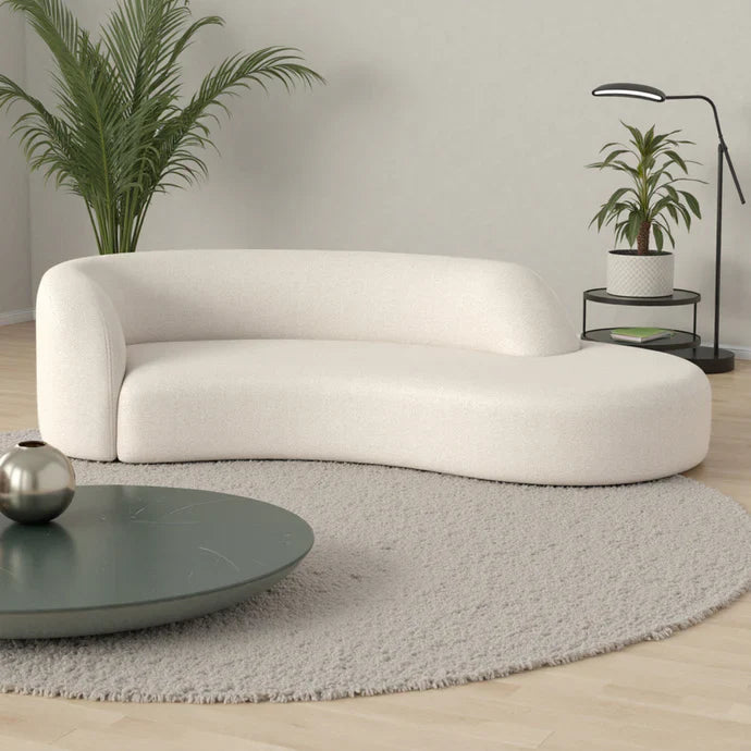 Minimalist Lamb‑Fleece Sofa - Clean Lines, Cozy Seating
