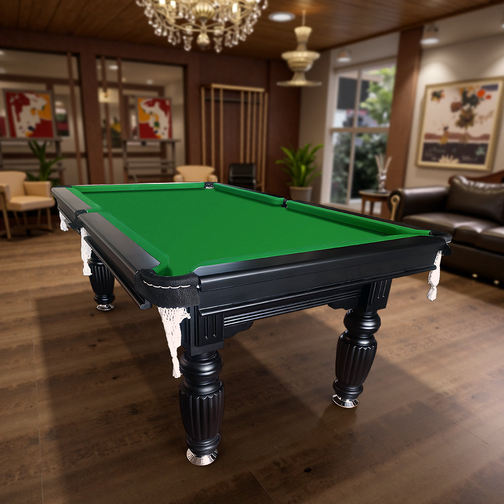 Eeeza 7ft Black Frame Slate Billiard Pool Table