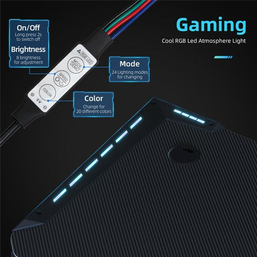 Gaming Desk Computer Table PC Laptop RGB LED Lights Racing Gamer Workstation 40"