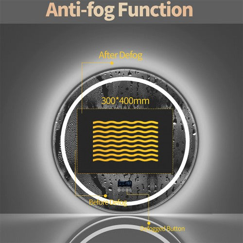 Dual Lights Bluetooth LED Bathroom Mirror Anti-fog Makeup Mirror Shatter-proof