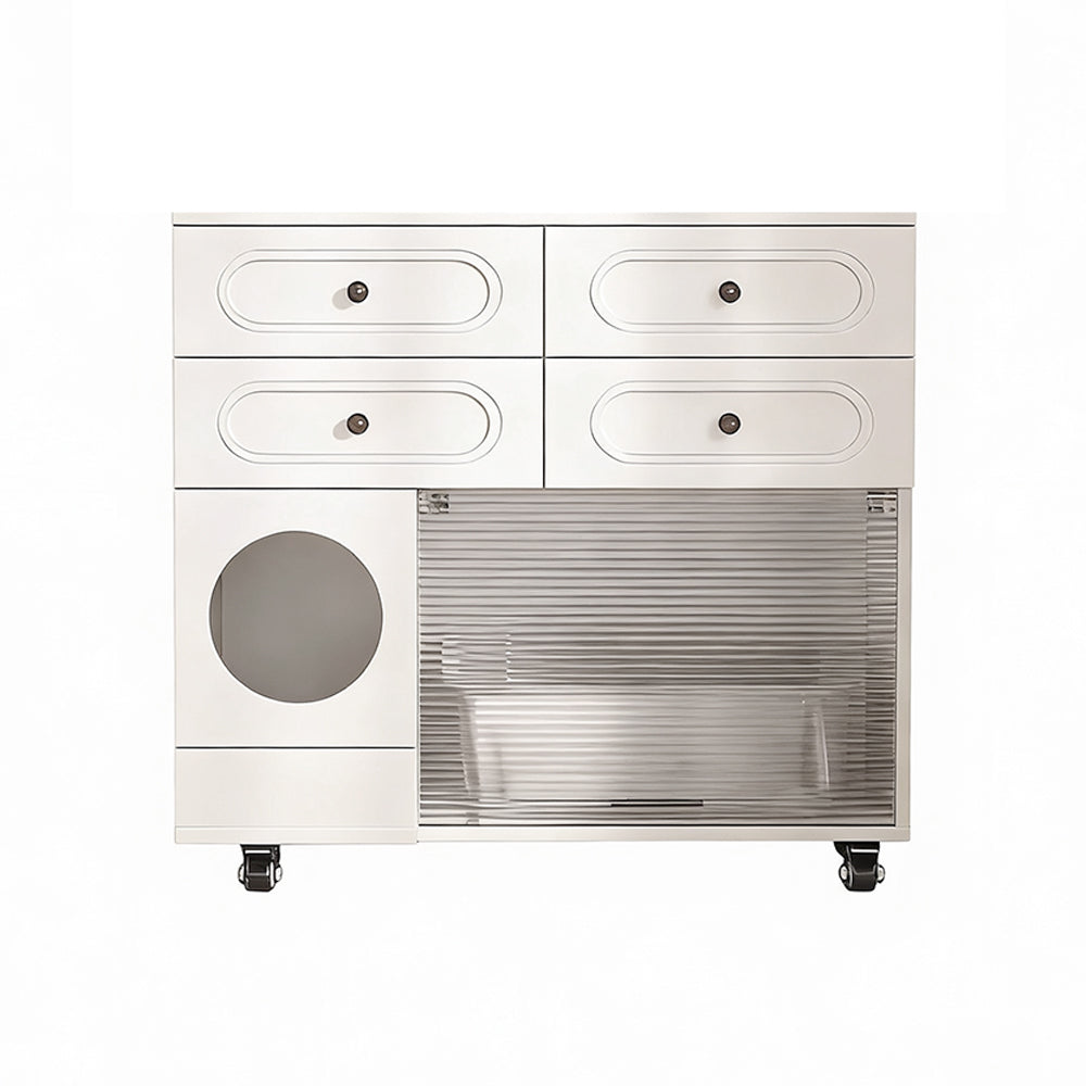 Eeeza Movable Cat Litter Storage Cabinet