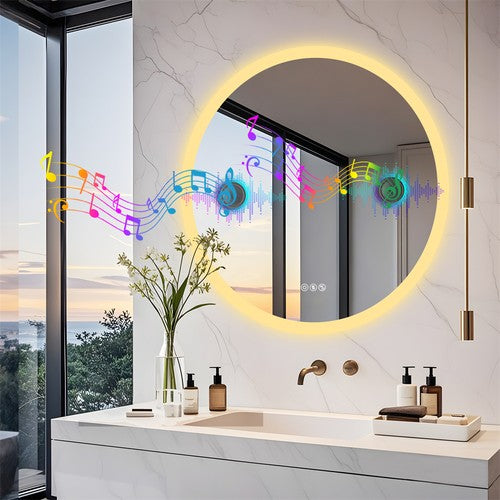 80CM LED Lighted Bathroom Mirror Backlit Bluetooth Vanity Mirror Shatterproof AU