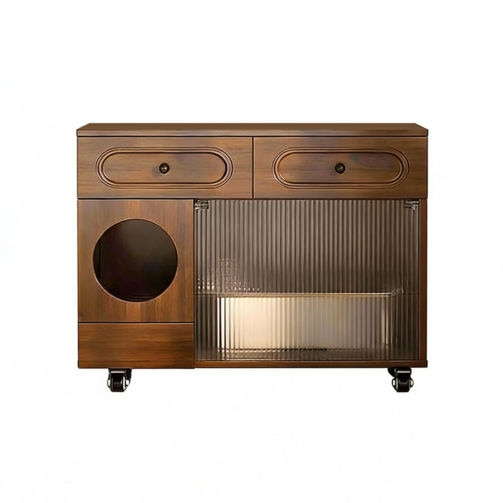 Eeeza Movable Cat Litter Storage Cabinet