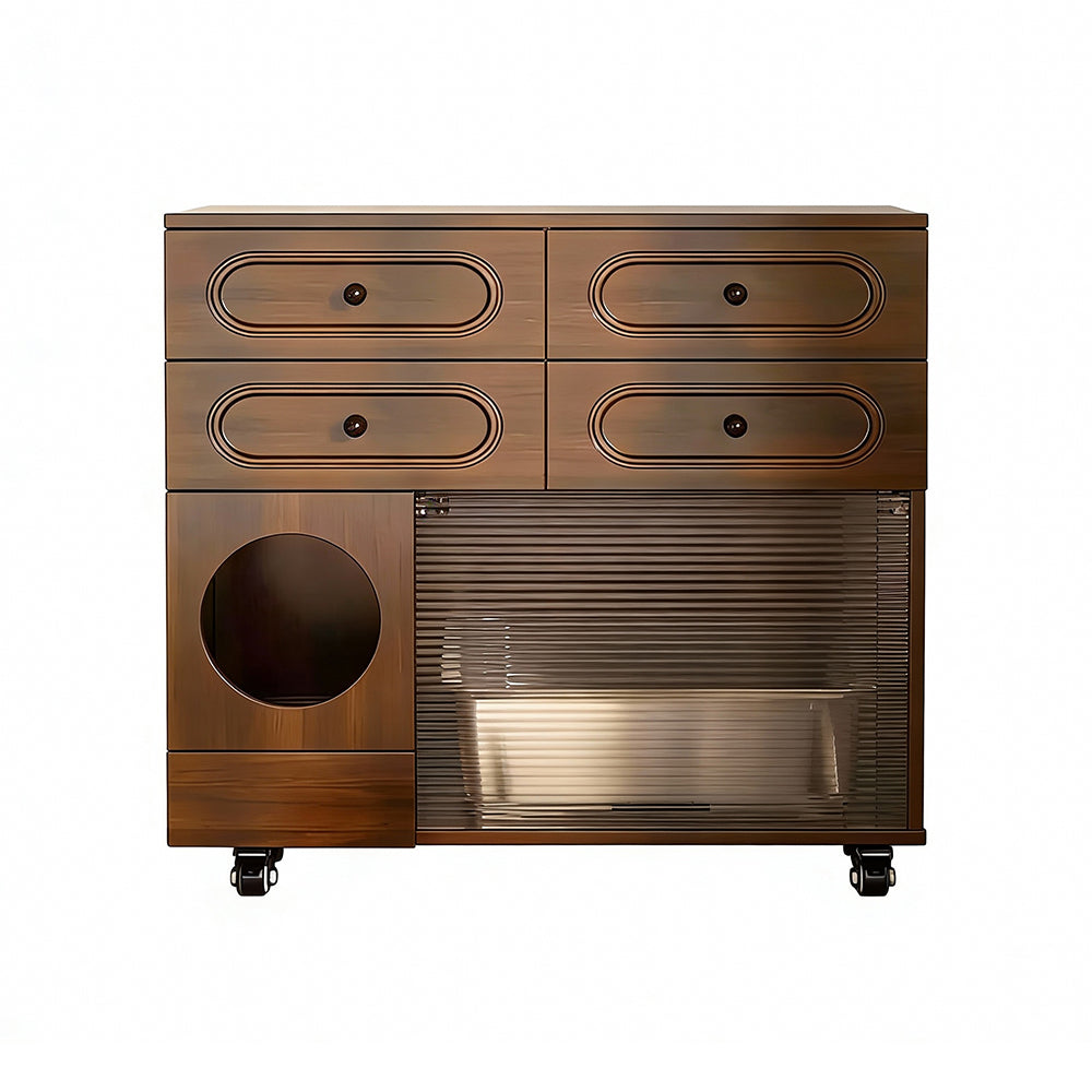 Eeeza Movable Cat Litter Storage Cabinet