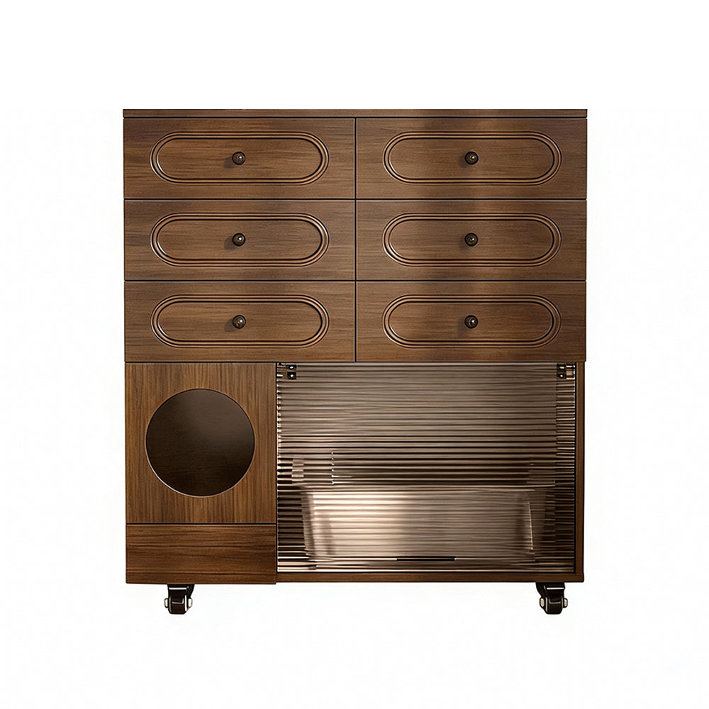 Eeeza Movable Cat Litter Storage Cabinet