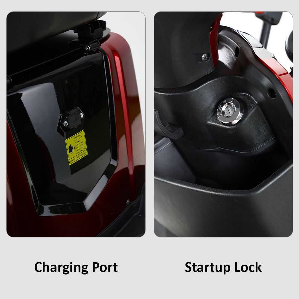 Eeeza B03B Mobility Scooter with Canopy & Windshield, 500W 60V20Ah