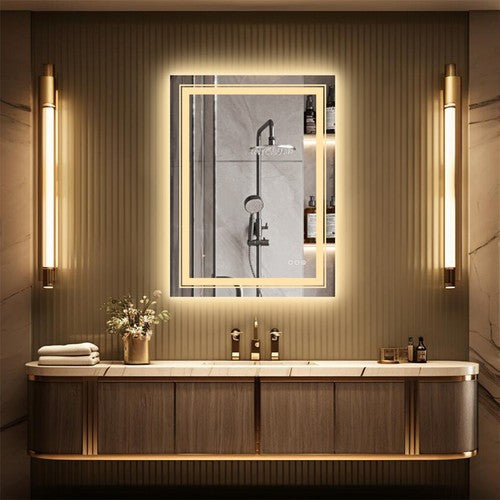 LED Bathroom Vanity Mirror Lighted Smart Wall Mounted Backlit Mirror Waterproof