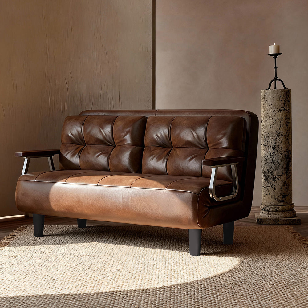 Eeeza Upholstered Leather Sofa with Fashionable Design