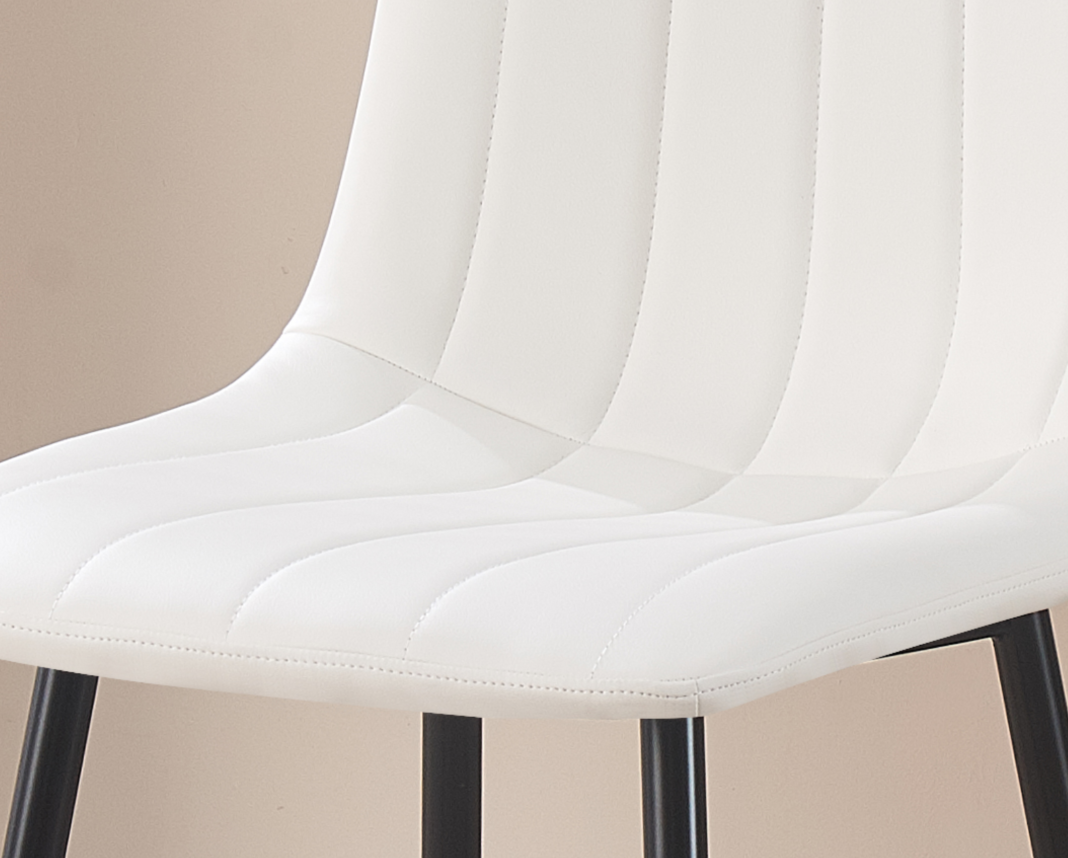 BRIBRION Dining Chairs Set of 2 Upholstered PU/Velvet Faux Leather Black Metal Legs for Kitchen