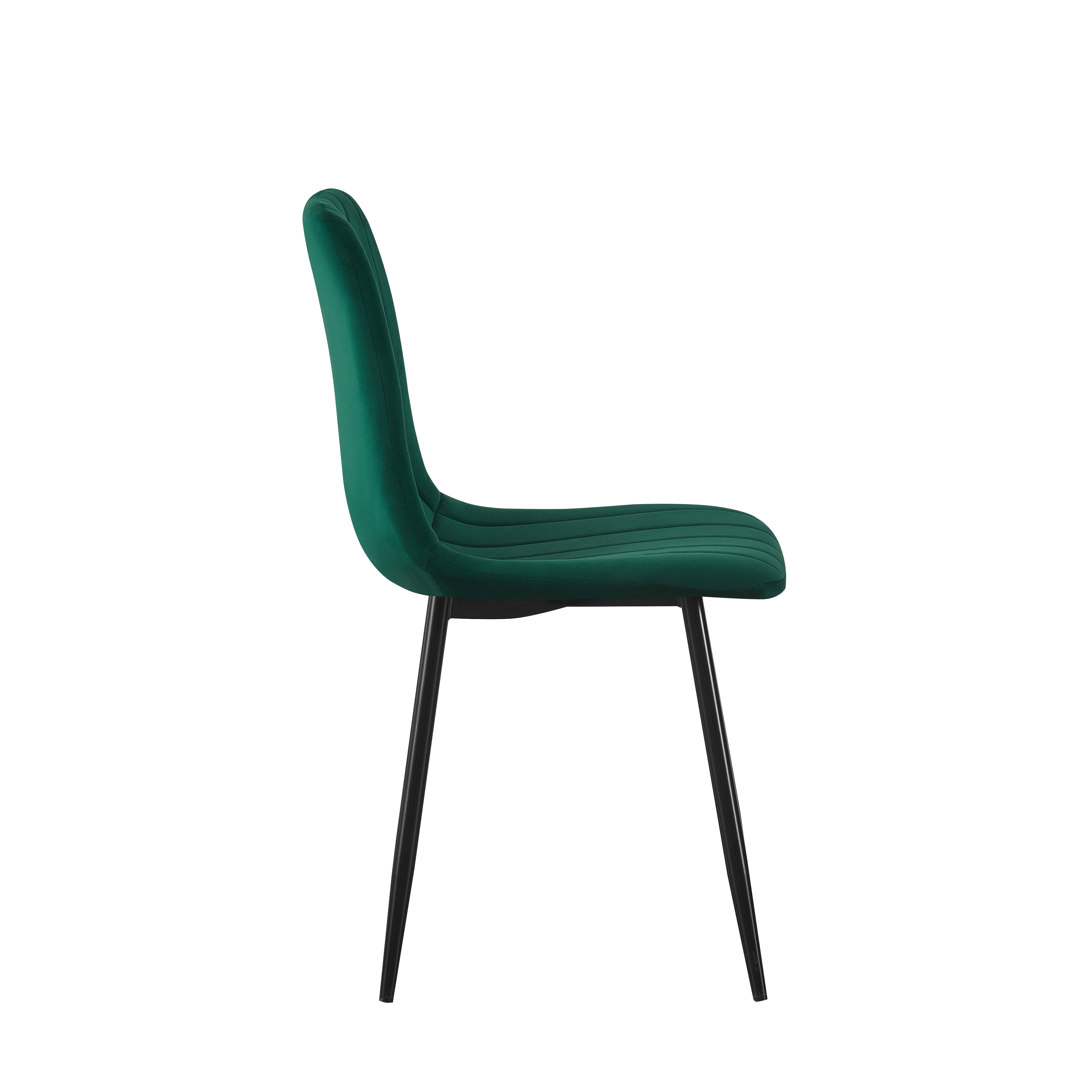 BRIBRION Dining Chairs Set of 2 Upholstered PU/Velvet Faux Leather Black Metal Legs for Kitchen