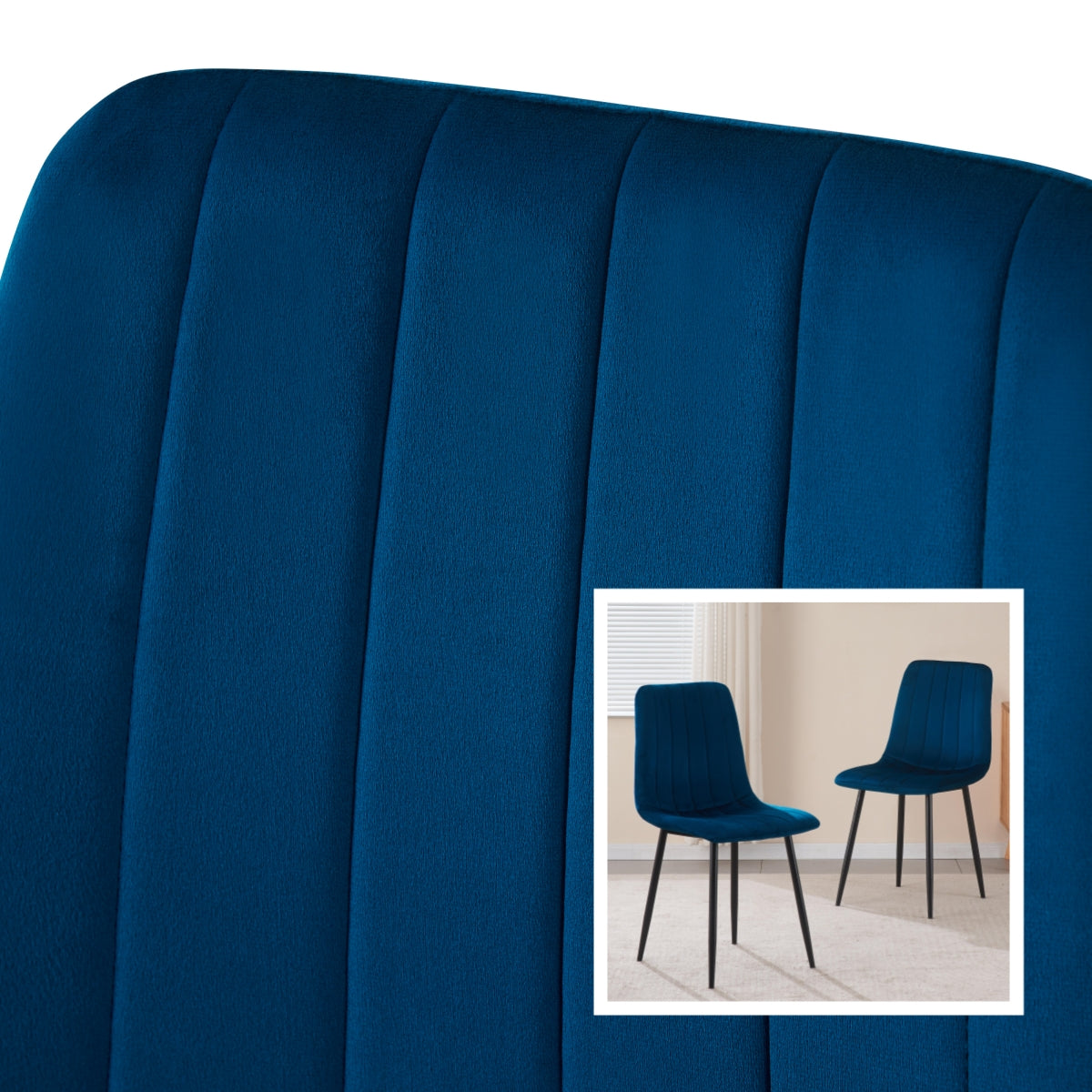 BRIBRION Dining Chairs Set of 2 Upholstered PU/Velvet Faux Leather Black Metal Legs for Kitchen