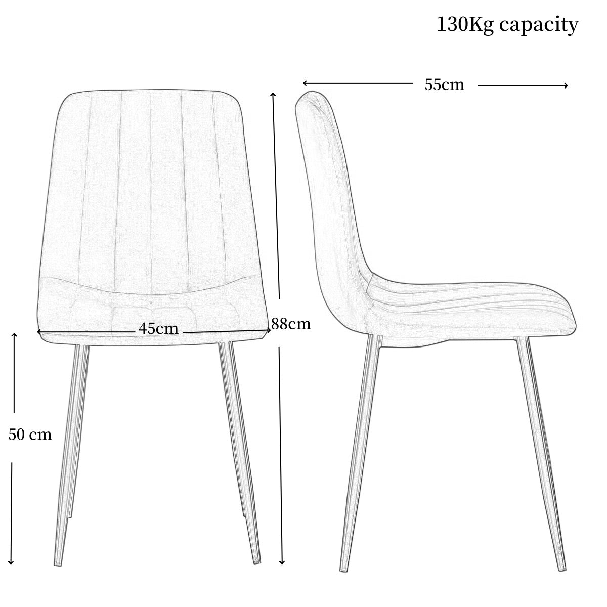 BRIBRION Dining Chairs Set of 2 Upholstered PU/Velvet Faux Leather Black Metal Legs for Kitchen