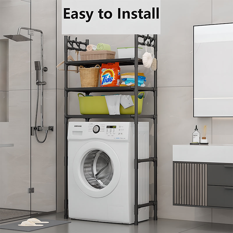 Freestanding Washing Machine Top Shelf – Multi-Tiered, Mobile, Heavy-Duty & Space-Saving, Rust-Proof Carbon Steel, Multi-Functional Storage