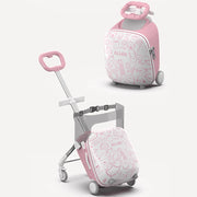 20" Children Travel Suitcase With Seat And Rider Capabilities,Anti Rollover, Carry-on Luggage Lightweight