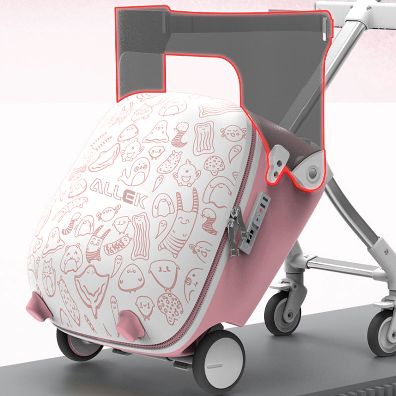 20" Children Travel Suitcase With Seat And Rider Capabilities,Anti Rollover, Carry-on Luggage Lightweight