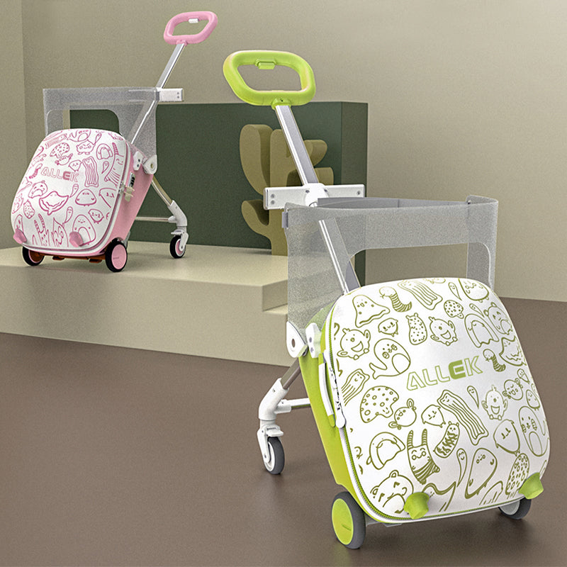 20" Children Travel Suitcase With Seat And Rider Capabilities,Anti Rollover, Carry-on Luggage Lightweight