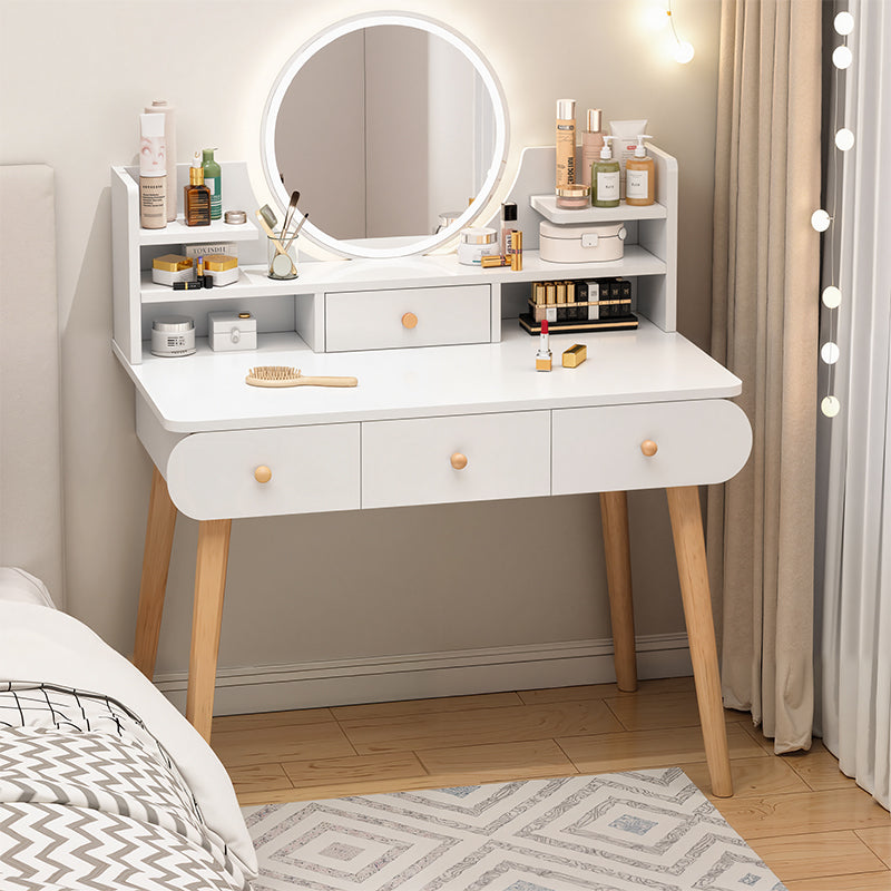 Eeeza Modern LED Vanity Table with Mirror & Storage Drawers – White 100cm
