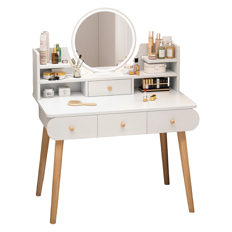 Eeeza Modern LED Vanity Table with Mirror & Storage Drawers – White 100cm