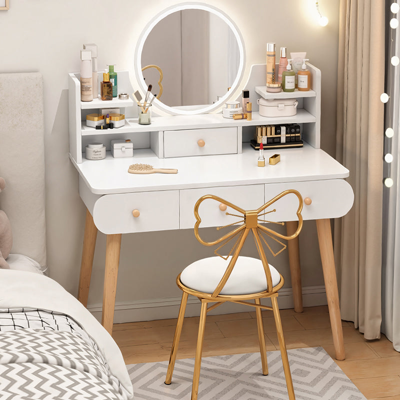 Dressing Table With LED Lights And 4 Drawers