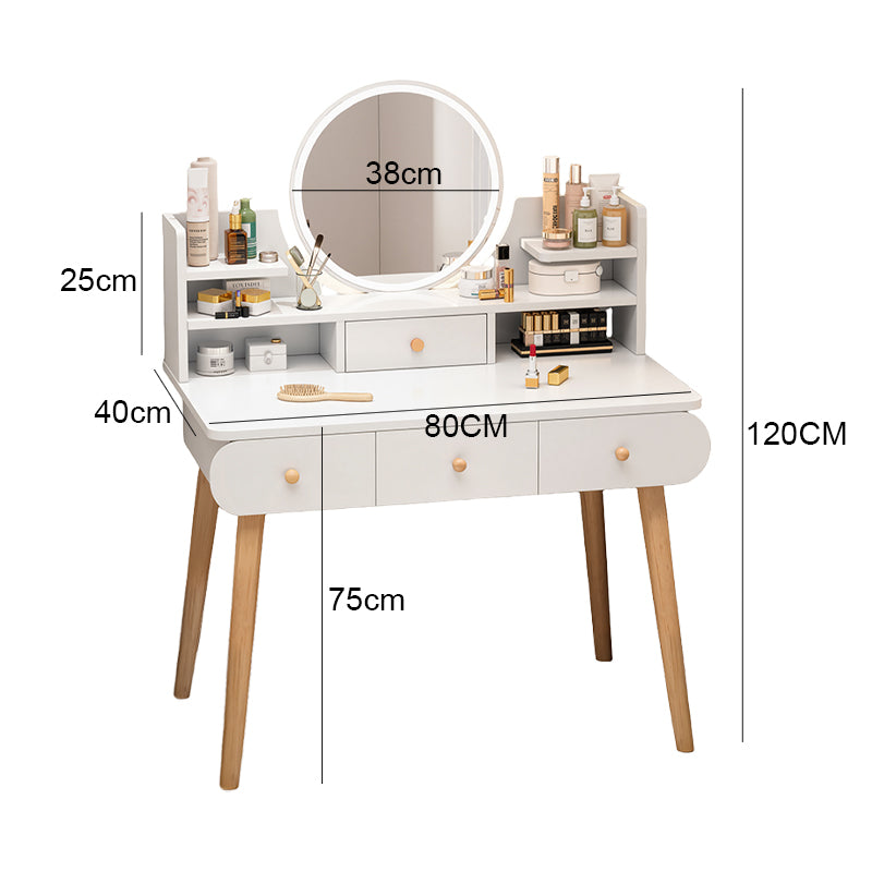 Dressing Table With LED Lights And 4 Drawers