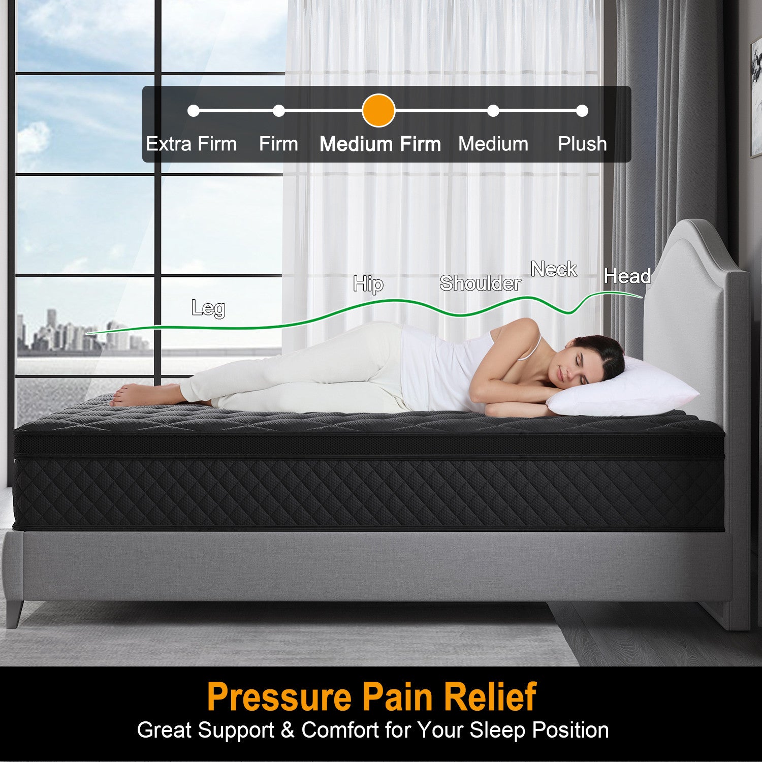 Viscountess Queen Double King Single Bed Mattress Gel Memory Foam Pocket Spring 34cm