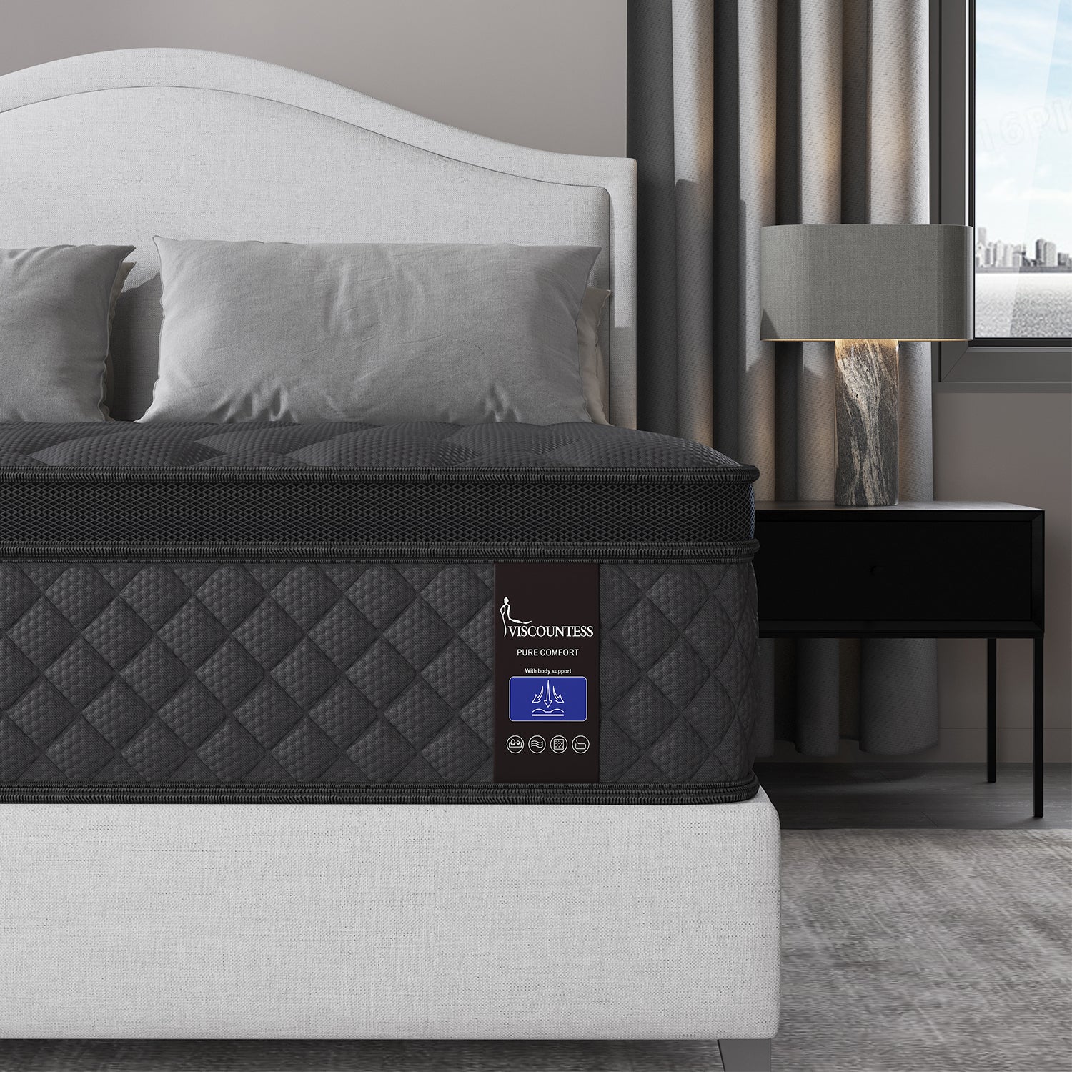 Viscountess Queen Double King Single Bed Mattress Gel Memory Foam Pocket Spring 34cm
