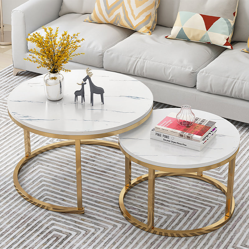 Eeeza 2 Piece Modern Minimalist Round Coffee Table Set