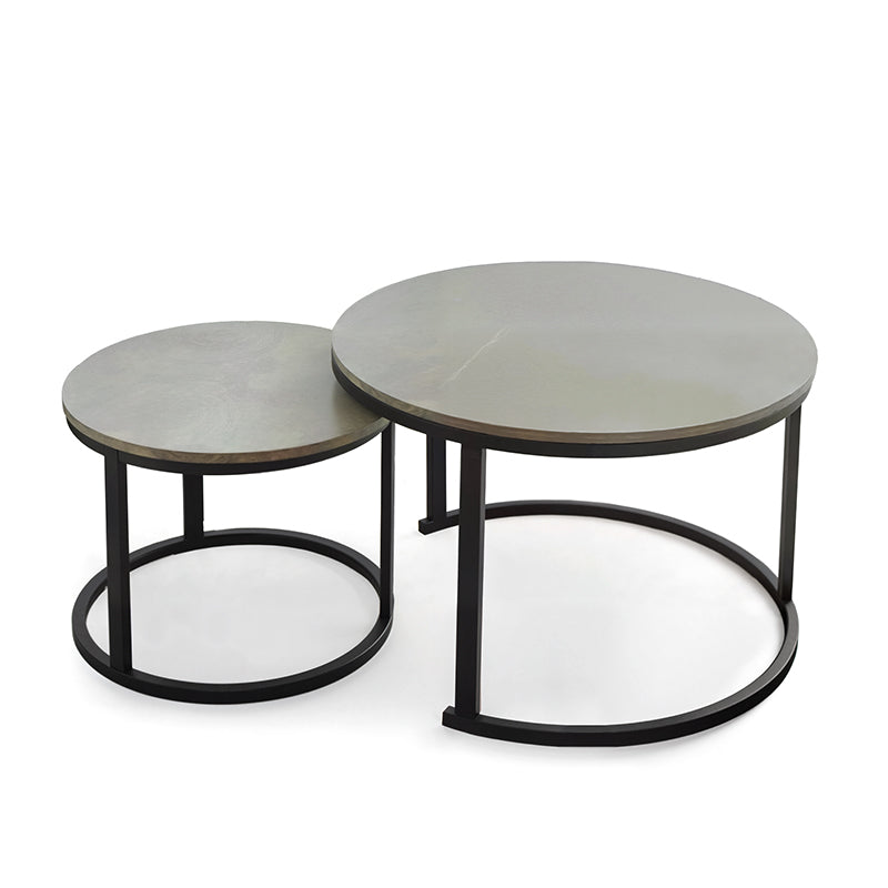 Eeeza 2 Piece Modern Minimalist Round Coffee Table Set