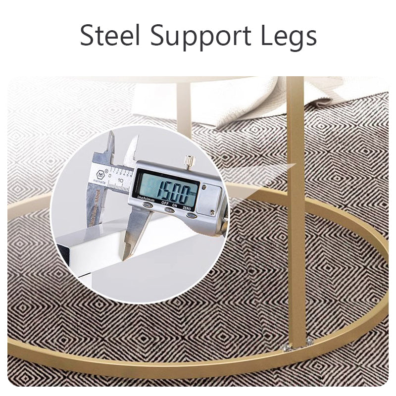 Eeeza 2 Piece Modern Minimalist Round Coffee Table Set