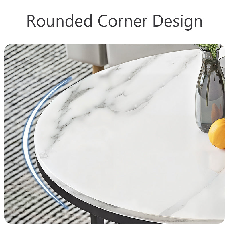 Eeeza 2 Piece Modern Minimalist Round Coffee Table Set