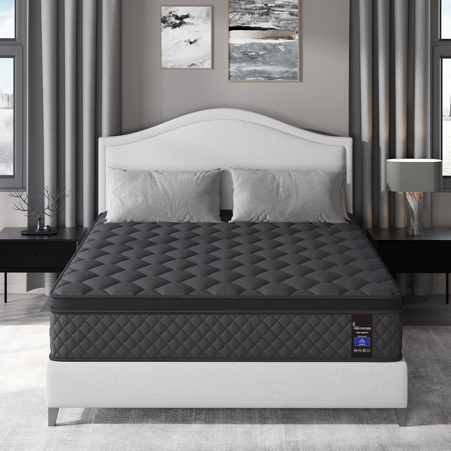 Viscountess 25cm Queen Double King Single Bed Mattress Gel Memory Foam Pocket Spring